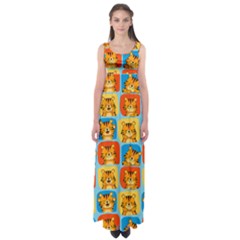 Cute Tiger Pattern Empire Waist Maxi Dress by designsbymallika