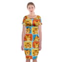 Cute Tiger Pattern Classic Short Sleeve Midi Dress View1