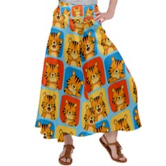 Cute Tiger Pattern Satin Palazzo Pants by designsbymallika