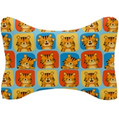 Cute Tiger Pattern Seat Head Rest Cushion by designsbymallika