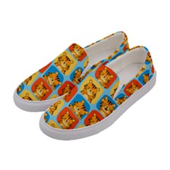 Cute Tiger Pattern Women s Canvas Slip Ons by designsbymallika