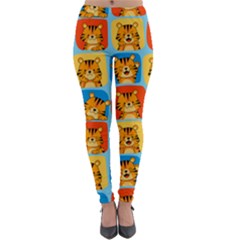 Cute Tiger Pattern Lightweight Velour Leggings by designsbymallika