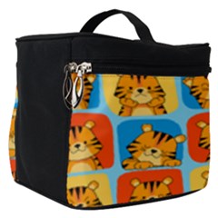 Cute Tiger Pattern Make Up Travel Bag (small) by designsbymallika