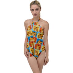 Cute Tiger Pattern Go With The Flow One Piece Swimsuit