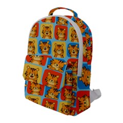 Cute Tiger Pattern Flap Pocket Backpack (large) by designsbymallika