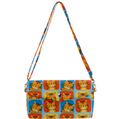 Cute Tiger Pattern Removable Strap Clutch Bag by designsbymallika