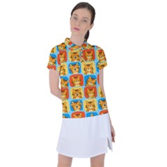 Cute Tiger Pattern Women s Polo Tee