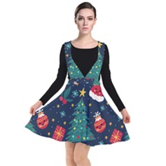 Christmas  Plunge Pinafore Dress by designsbymallika