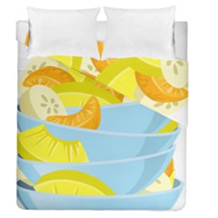 Salad Fruit Mixed Bowl Stacked Duvet Cover Double Side (queen Size)