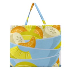 Salad Fruit Mixed Bowl Stacked Zipper Large Tote Bag