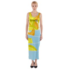 Salad Fruit Mixed Bowl Stacked Fitted Maxi Dress