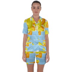 Salad Fruit Mixed Bowl Stacked Satin Short Sleeve Pyjamas Set by HermanTelo