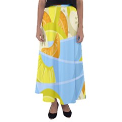 Salad Fruit Mixed Bowl Stacked Flared Maxi Skirt