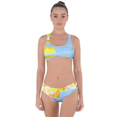 Salad Fruit Mixed Bowl Stacked Criss Cross Bikini Set by HermanTelo