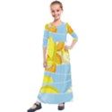 Salad Fruit Mixed Bowl Stacked Kids  Quarter Sleeve Maxi Dress View1