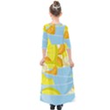 Salad Fruit Mixed Bowl Stacked Kids  Quarter Sleeve Maxi Dress View2