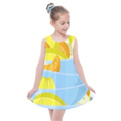 Salad Fruit Mixed Bowl Stacked Kids  Summer Dress by HermanTelo