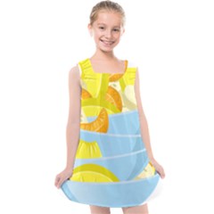 Salad Fruit Mixed Bowl Stacked Kids  Cross Back Dress