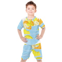 Salad Fruit Mixed Bowl Stacked Kids  Tee And Shorts Set by HermanTelo