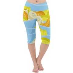 Salad Fruit Mixed Bowl Stacked Lightweight Velour Cropped Yoga Leggings