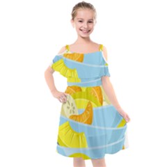 Salad Fruit Mixed Bowl Stacked Kids  Cut Out Shoulders Chiffon Dress by HermanTelo