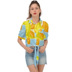 Salad Fruit Mixed Bowl Stacked Tie Front Shirt 