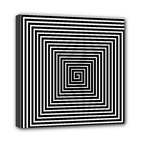 Maze Design Black White Background Mini Canvas 8  X 8  (stretched)