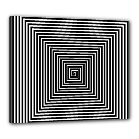 Maze Design Black White Background Canvas 24  X 20  (stretched)