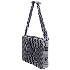 Maze Design Black White Background Cross Body Office Bag