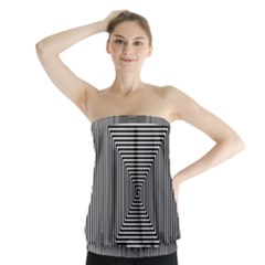 Maze Design Black White Background Strapless Top