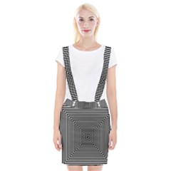 Maze Design Black White Background Braces Suspender Skirt