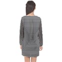 Maze Design Black White Background Long Sleeve Chiffon Shift Dress  View2