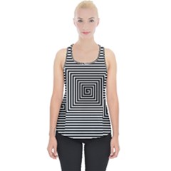 Maze Design Black White Background Piece Up Tank Top