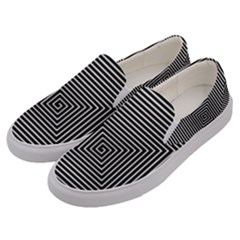 Maze Design Black White Background Men s Canvas Slip Ons