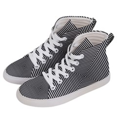 Maze Design Black White Background Men s Hi-top Skate Sneakers