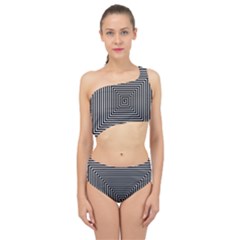 Maze Design Black White Background Spliced Up Two Piece Swimsuit by HermanTelo