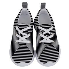 Maze Design Black White Background Running Shoes