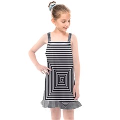 Maze Design Black White Background Kids  Overall Dress by HermanTelo