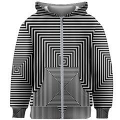 Maze Design Black White Background Kids  Zipper Hoodie Without Drawstring