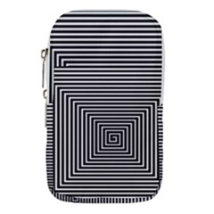 Maze Design Black White Background Waist Pouch (large)