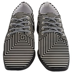 Maze Design Black White Background Women Heeled Oxford Shoes