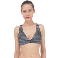 Maze Design Black White Background Classic Banded Bikini Top