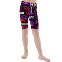 Love Friendship Friends Heart Kids  Mid Length Swim Shorts