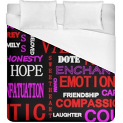 Love Friendship Friends Heart Duvet Cover (king Size)