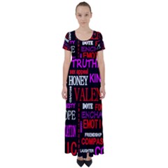 Love Friendship Friends Heart High Waist Short Sleeve Maxi Dress