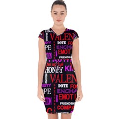 Love Friendship Friends Heart Capsleeve Drawstring Dress 