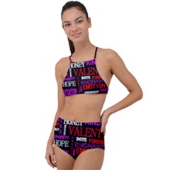 Love Friendship Friends Heart High Waist Tankini Set