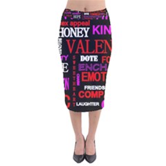 Love Friendship Friends Heart Velvet Midi Pencil Skirt