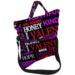 Love Friendship Friends Heart Fold Over Handle Tote Bag