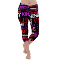 Love Friendship Friends Heart Lightweight Velour Capri Yoga Leggings